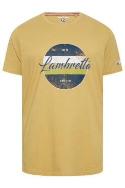 LAMBRETTA Big & Tall Yellow 'Lambretta' Slogan T-Shirt -Urban Fitwear Sales 00297cc6 38cc 4c 207812 X