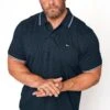 BadRhino Big & Tall Navy Blue Tipped Core Polo Shirt