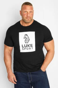 LUKE 1977 Big & Tall Black Gloss Print Logo T-Shirt
