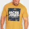 JACK & JONES Big & Tall Yellow Tropical Logo Print T-Shirt