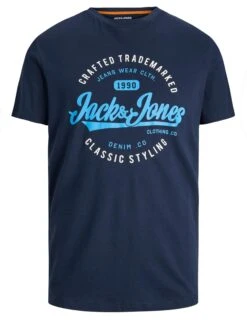 JACK & JONES Big & Tall Navy Blue Logo Crew T-Shirt 3 JACK & JONES Big & Tall Navy Blue Logo Crew T-Shirt -Urban Fitwear Sales 02ef2b16 cb63 4e 208302 X