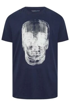 BadRhino Big & Tall Navy Blue X-Ray Skull Print T-Shirt -Urban Fitwear Sales 0370f9de 870a 49 207245 X