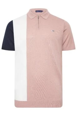 BadRhino Big & Tall Pink Stripe Knitted Polo Shirt 5 BadRhino Big & Tall Pink Stripe Knitted Polo Shirt -Urban Fitwear Sales 057d9e2d 5627 4a 208088 X