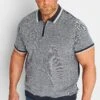 BadRhino Big & Tall Navy Blue Knitted Polo Shirt