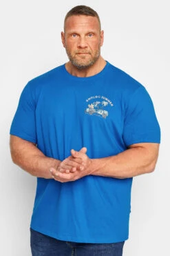 BadRhino Big & Tall Cobalt Blue 'Endless Summer' Slogan T-Shirt