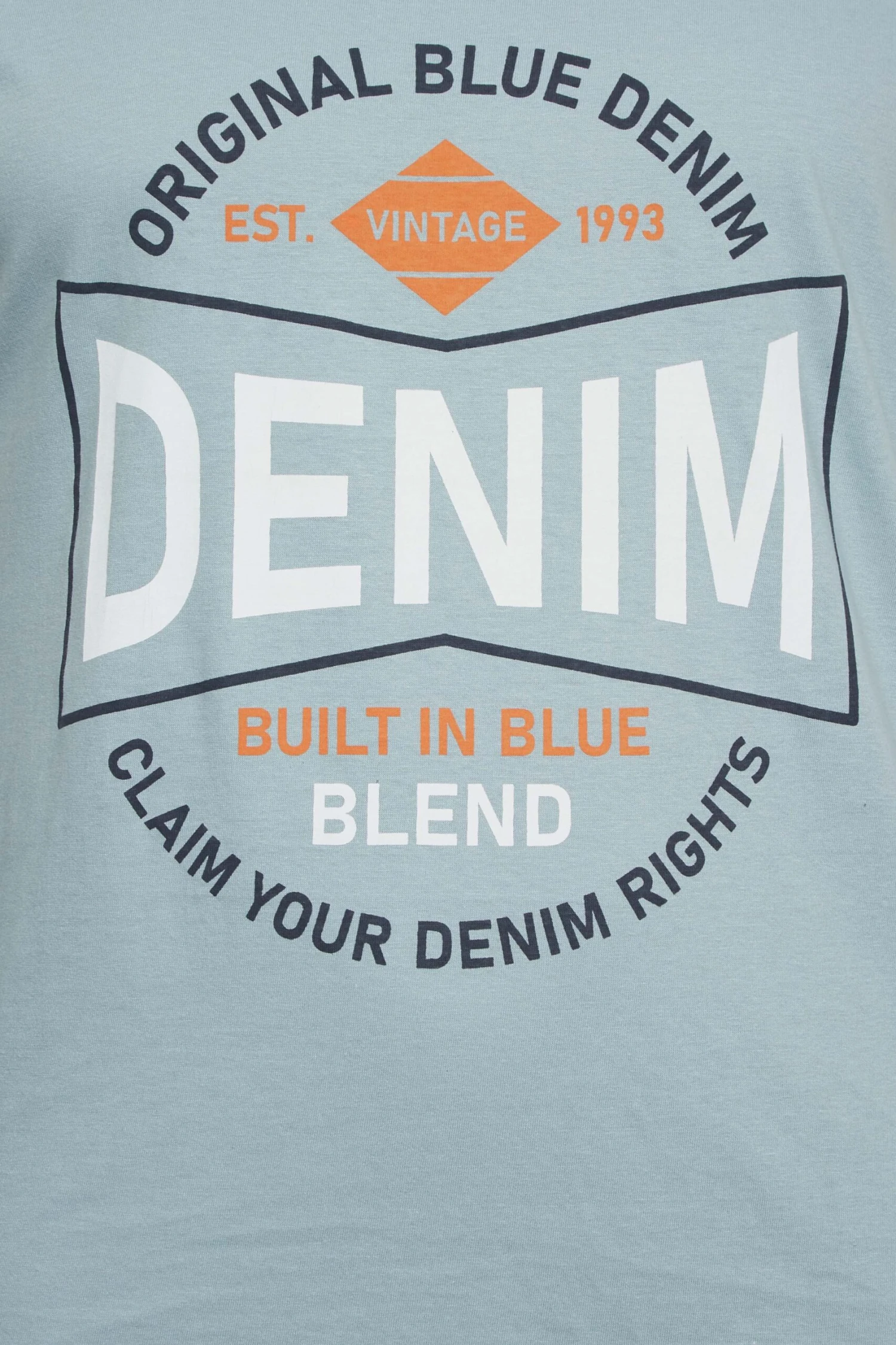 BLEND Big & Tall Light Blue Logo Print Vest 2 BLEND Big & Tall Light Blue Logo Print Vest - Image 2