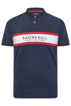 RAGING BULL Big & Tall Navy Blue Cut & Sew Polo Shirt -Urban Fitwear Sales 0a473429 3ebc 4c 206738 X