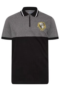 BadRhino Big & Tall Black Crest Zip Polo Shirt -Urban Fitwear Sales 0af1125e 2619 44 207338 X