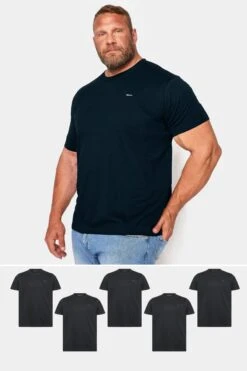 BadRhino Big & Tall 5 PACK Black Core T-Shirts