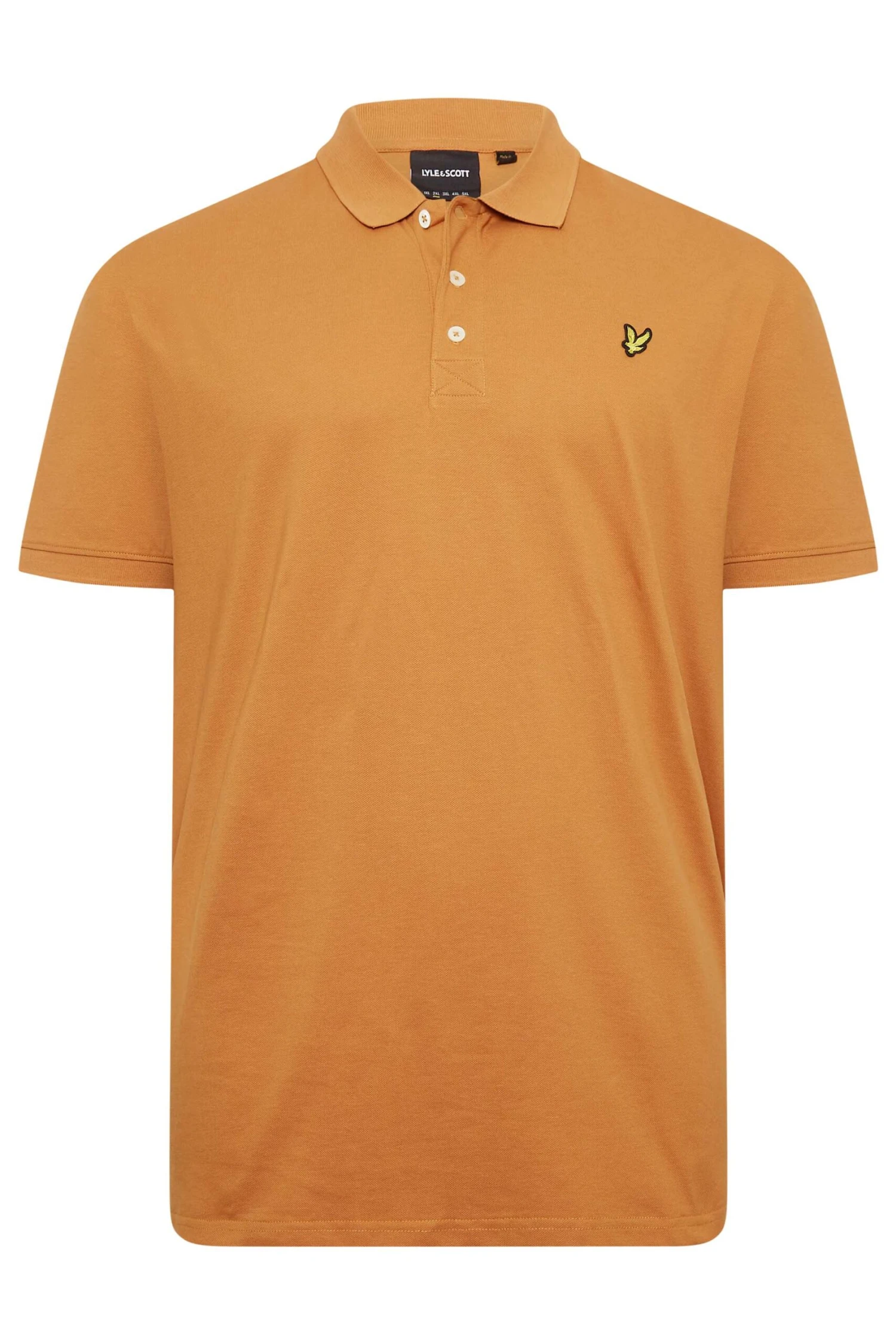 LYLE & SCOTT Big & Tall Orange Core Polo Shirt 3 LYLE & SCOTT Big & Tall Orange Core Polo Shirt - Image 3