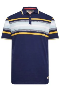 D555 Big & Tall Navy Blue Stripe Jersey Polo Shirt -Urban Fitwear Sales 0d955dc6 c7ab 42 207648 X
