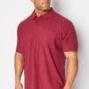 KAM Big & Tall Red Pocket Polo Shirt