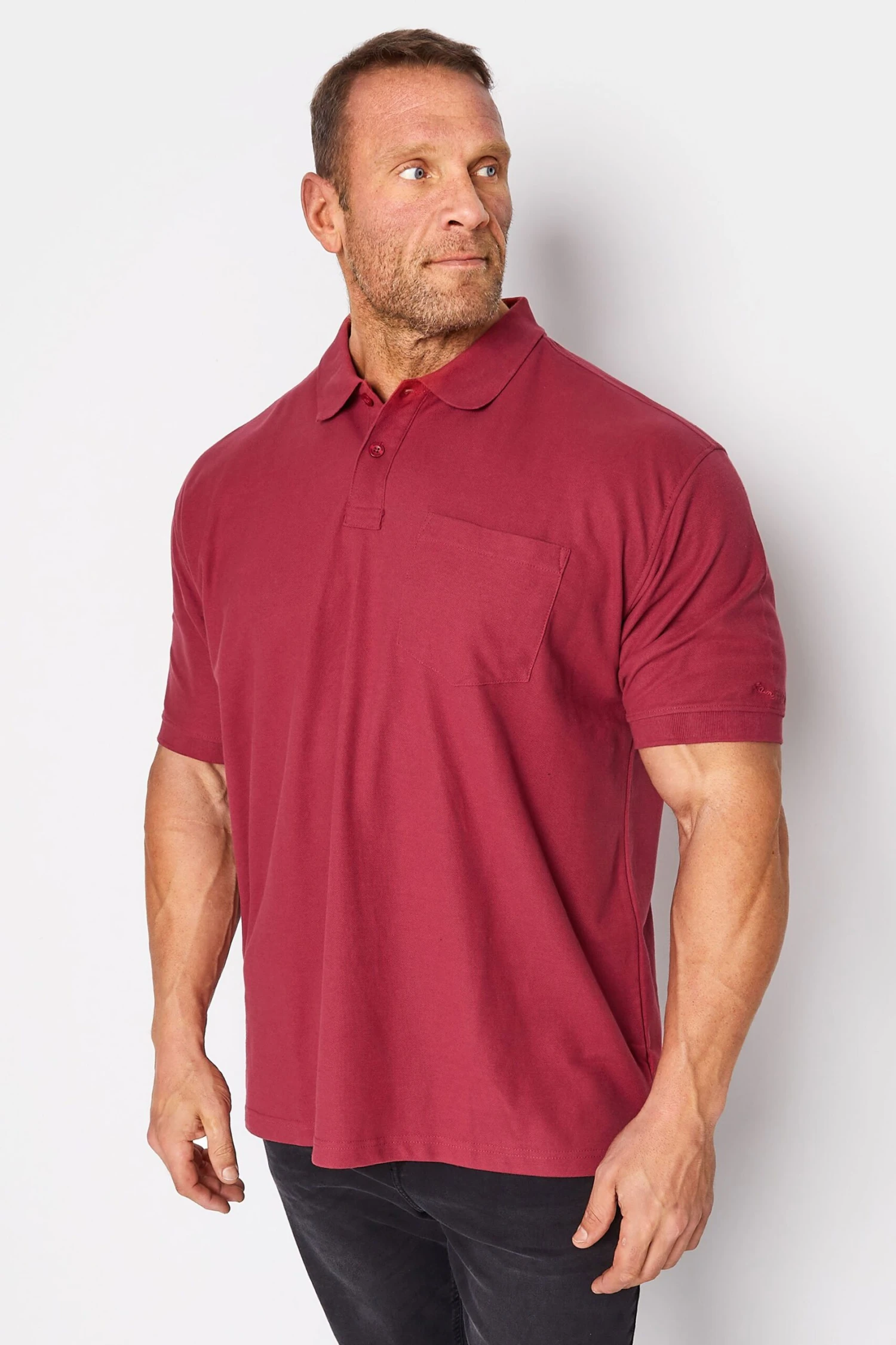 KAM Big & Tall Red Pocket Polo Shirt 1 KAM Big & Tall Red Pocket Polo Shirt