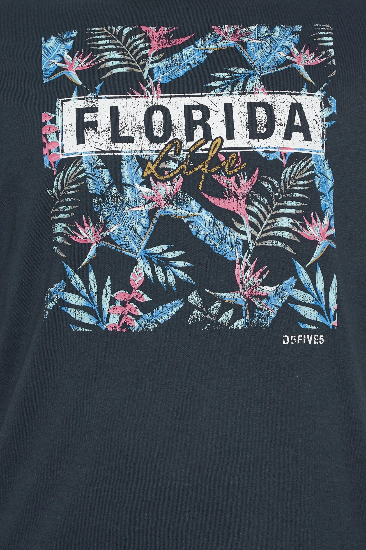 D555 Big & Tall Navy Blue Florida Floral Print T-Shirt 2 D555 Big & Tall Navy Blue Florida Floral Print T-Shirt - Image 2