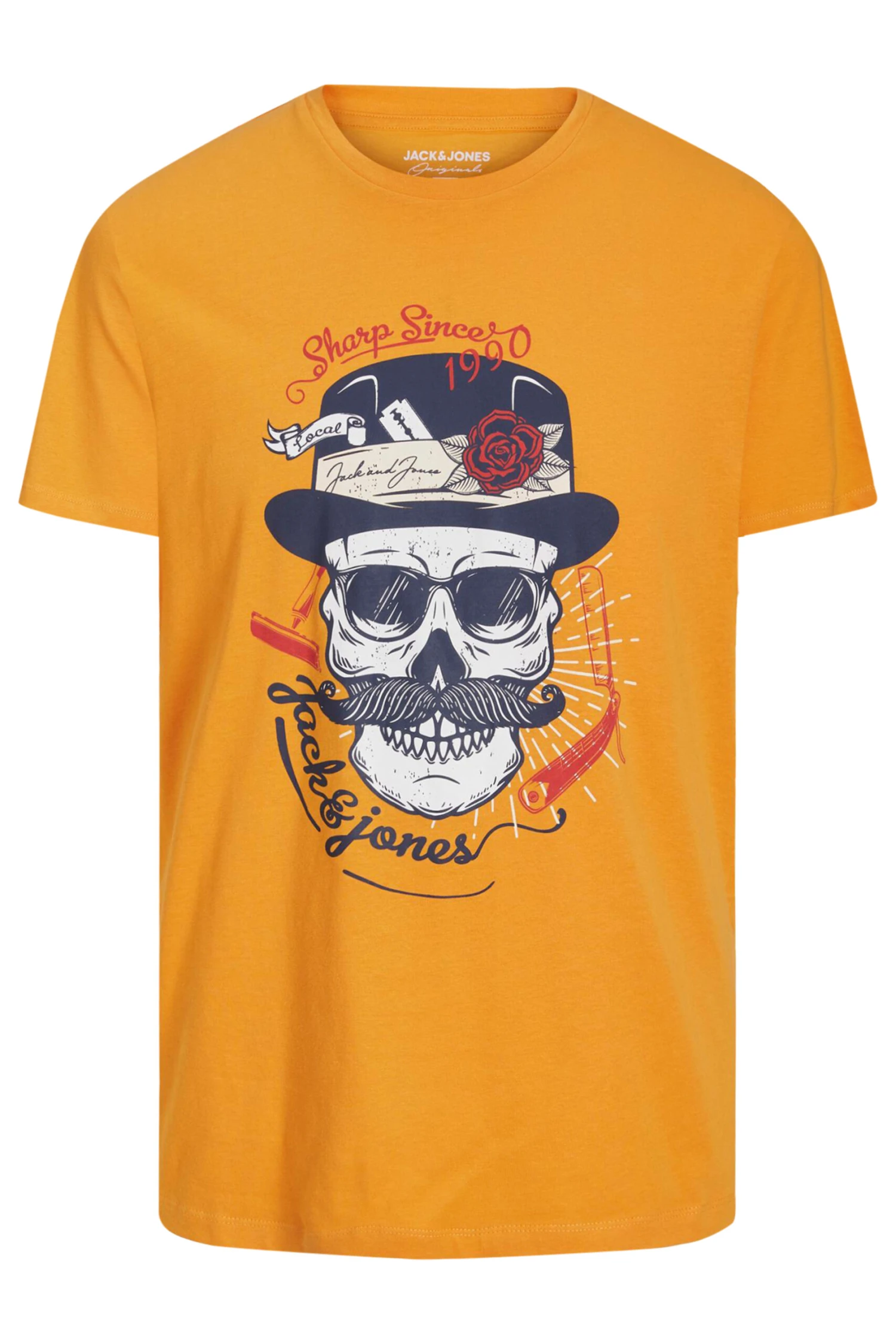 JACK & JONES Big & Tall Yellow Skeleton Slogan Print T-Shirt 2 JACK & JONES Big & Tall Yellow Skeleton Slogan Print T-Shirt - Image 2