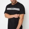JACK & JONES Big & Tall Black Logo Stripe T-Shirt