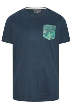 BLEND Big & Tall Navy Blue Pocket Print T-Shirt -Urban Fitwear Sales 14c4bcf5 96b0 40 207793 X