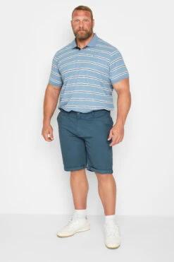 BadRhino Big & Tall Light Blue Stripe Print Polo Shirt -Urban Fitwear Sales 169f5521 c9eb 46 208099 B