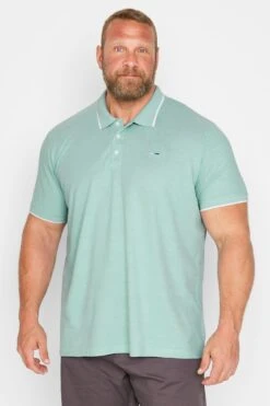 BadRhino Big & Tall Light Green Birdseye Polo Shirt
