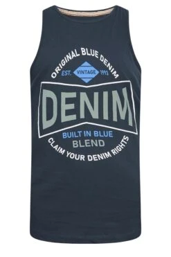 BLEND Big & Tall Navy Blue Logo Print Vest -Urban Fitwear Sales 1babbf7e 7021 43 207790 X