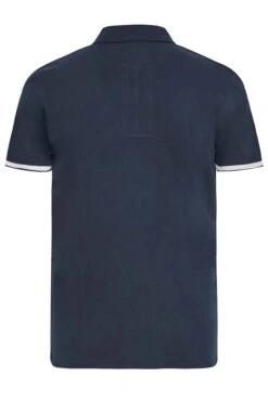 BadRhino Big & Tall Navy Blue Jersey Zip Polo Shirt -Urban Fitwear Sales 1db3482b a5cb 4f 206613 YR