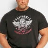 D555 Big & Tall Black California Skull T-Shirt