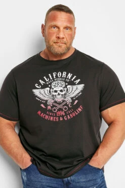 D555 Big & Tall Black California Skull T-Shirt