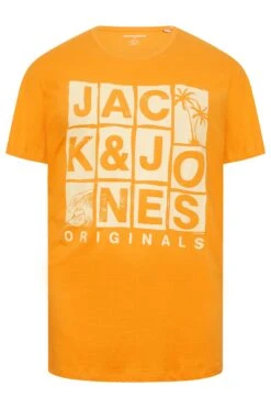 JACK & JONES Big & Tall Orange Originals Logo Print T-Shirt -Urban Fitwear Sales 20a9bf71 e867 4f 207841 XR