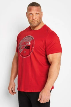 JACK & JONES Big & Tall Red Printed T-Shirt