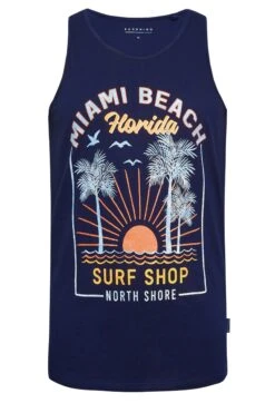 BadRhino Big & Tall Navy Blue 'Miami Beach' Vest Top -Urban Fitwear Sales 262a2a6d 8e00 42 207918 X