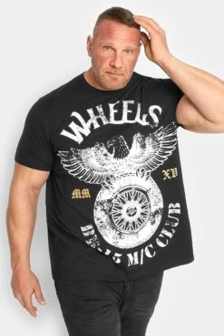 BadRhino Big & Tall Black 'Wheels' Print T-Shirt