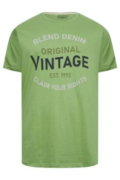 BLEND Big & Tall Green Vintage Logo Print T-Shirt -Urban Fitwear Sales 2856f2e0 cf27 47 207546 X