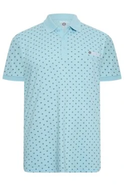 LAMBRETTA Big & Tall Light Blue Target Print Polo Shirt -Urban Fitwear Sales 2a89230b 755b 45 207826 X
