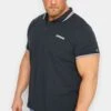 LAMBRETTA Big & Tall Navy Blue Tipped Core Polo Shirt