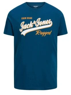 JACK & JONES Big & Tall Blue Logo Print T-Shirt -Urban Fitwear Sales 2b61b637 2fdb 49 208155 X