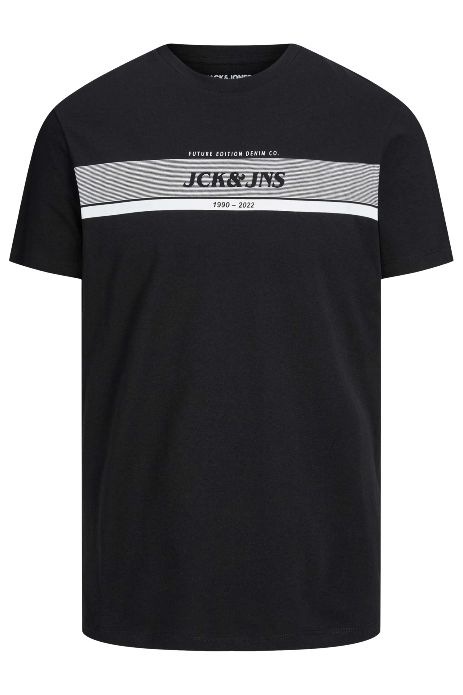 JACK & JONES Big & Tall Black Logo Stripe T-Shirt 2 JACK & JONES Big & Tall Black Logo Stripe T-Shirt - Image 2