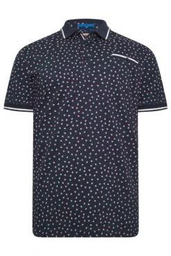 D555 Big & Tall Navy Blue Melon Print Polo Shirt -Urban Fitwear Sales 31160fb0 5810 43 207616 X