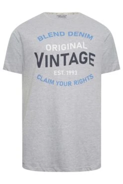 BLEND Big & Tall Grey Vintage Logo T-Shirt -Urban Fitwear Sales 31fd2217 9e8c 46 207547 X