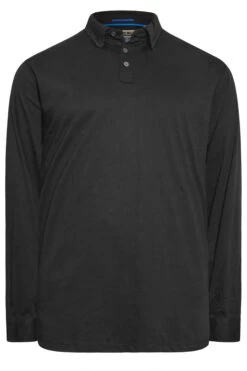D555 Big & Tall Black Long Sleeve Polo Shirt -Urban Fitwear Sales 3438d10d ffda 4a 208408 X