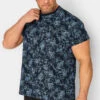 BadRhino Big & Tall Navy Blue Hawaiian Print T-Shirt