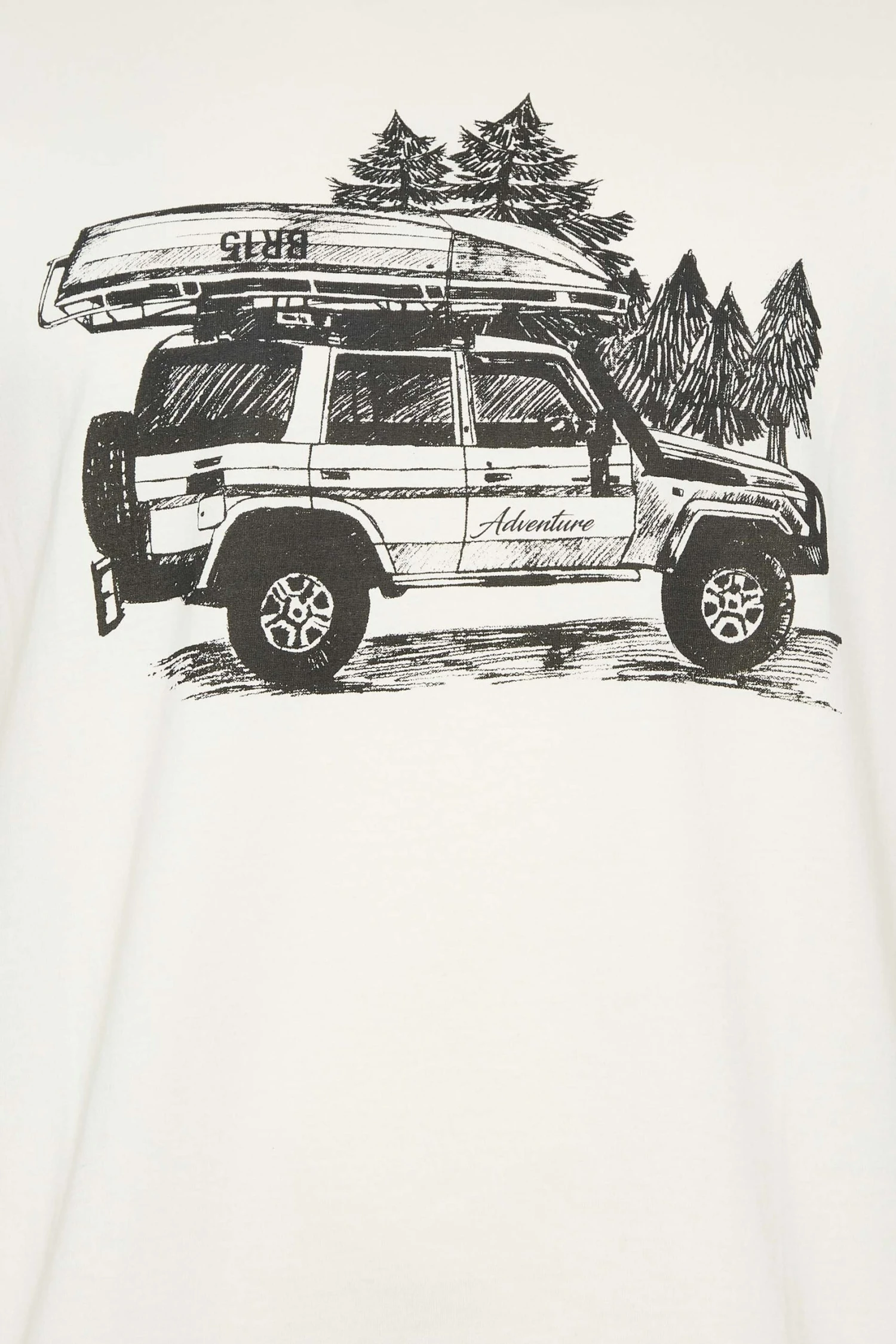 BadRhino Big & Tall White Adventure Jeep Print T-Shirt 2 BadRhino Big & Tall White Adventure Jeep Print T-Shirt - Image 2