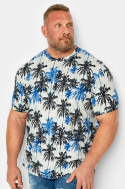 JACK & JONES Big & Tall White Palm Tree Print T-Shirt