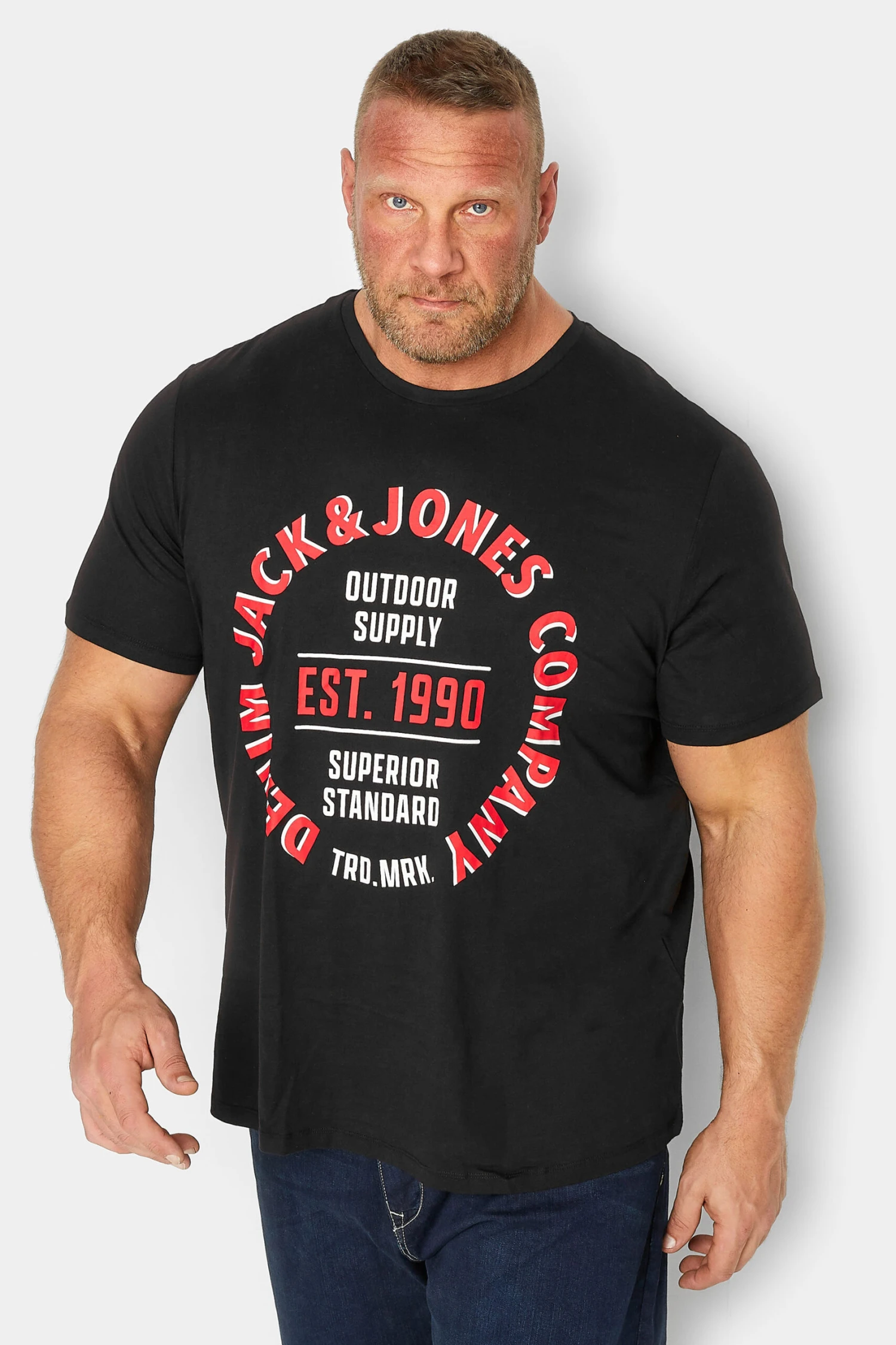 JACK & JONES Big & Tall 5 PACK Black & Blue Logo Printed T-Shirts 2 JACK & JONES Big & Tall 5 PACK Black & Blue Logo Printed T-Shirts - Image 2