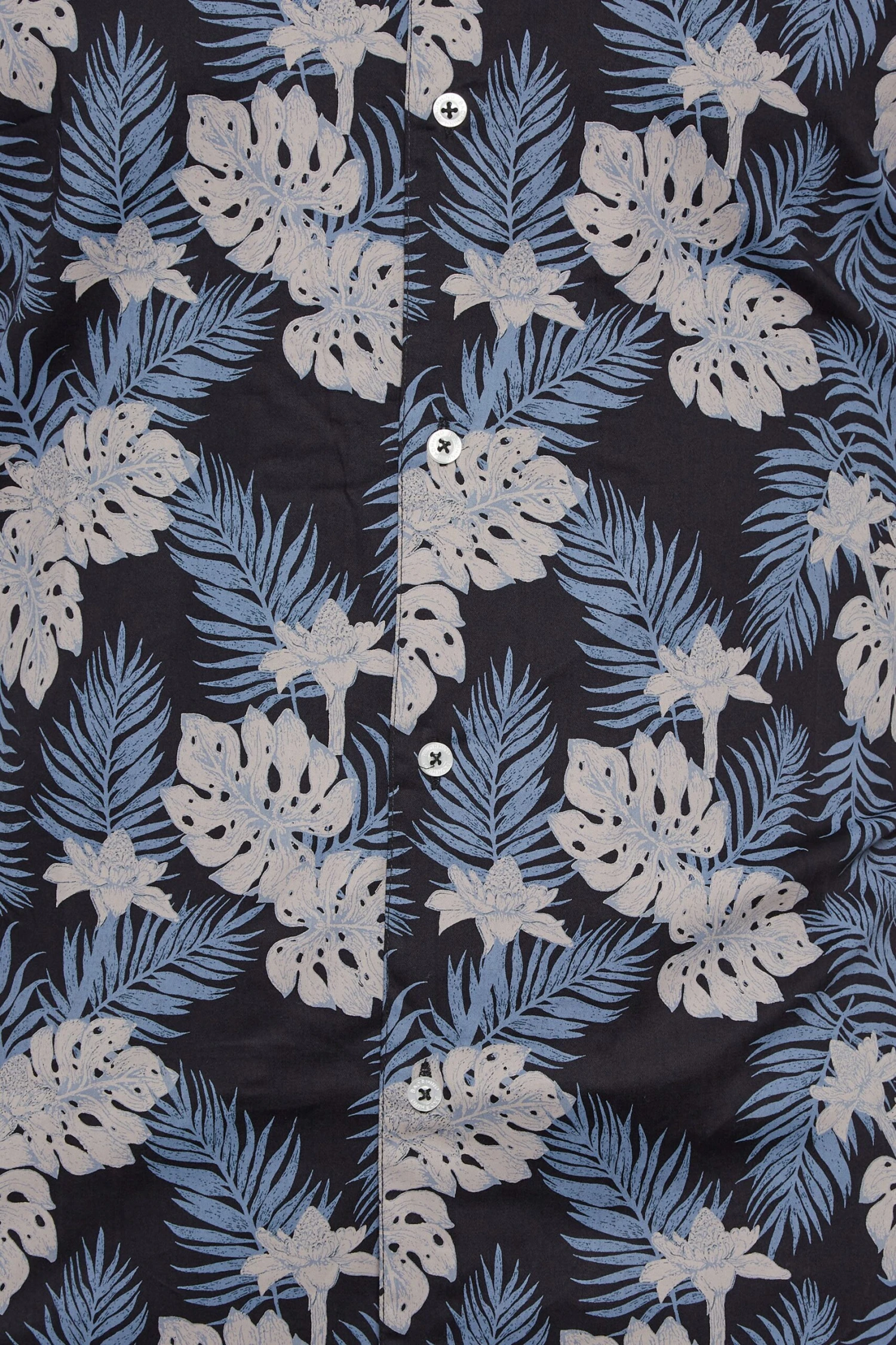 BadRhino Big & Tall Black Leaf Print Short Sleeve Shirt 2 BadRhino Big & Tall Black Leaf Print Short Sleeve Shirt - Image 2