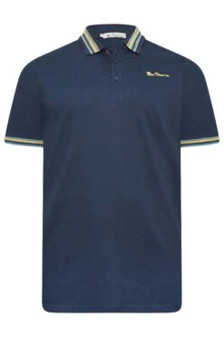 BEN SHERMAN Big & Tall Navy Blue Stripe Tipped Polo Shirt -Urban Fitwear Sales 45e0fe04 8e90 41 207537 X