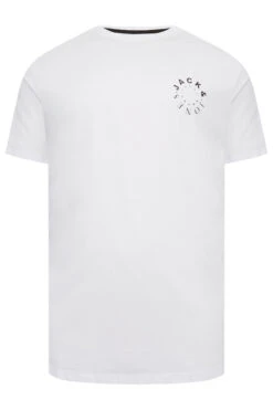 JACK & JONES Big & Tall White Crew Neck Logo T-Shirt -Urban Fitwear Sales 467f54e0 09e4 46 208318 X