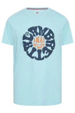 LAMBRETTA Big & Tall Light Blue 'A Way Of Life' Slogan T-Shirt -Urban Fitwear Sales 469db8ce 0ee0 48 207816 X
