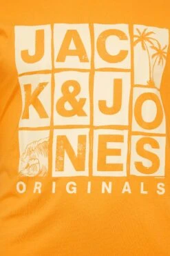 JACK & JONES Big & Tall Orange Originals Logo Print T-Shirt -Urban Fitwear Sales 4aed8487 b9a1 4e 207841 Z