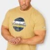 LAMBRETTA Big & Tall Yellow 'Lambretta' Slogan T-Shirt