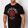 JACK & JONES Big & Tall Black Logo Print T-Shirt
